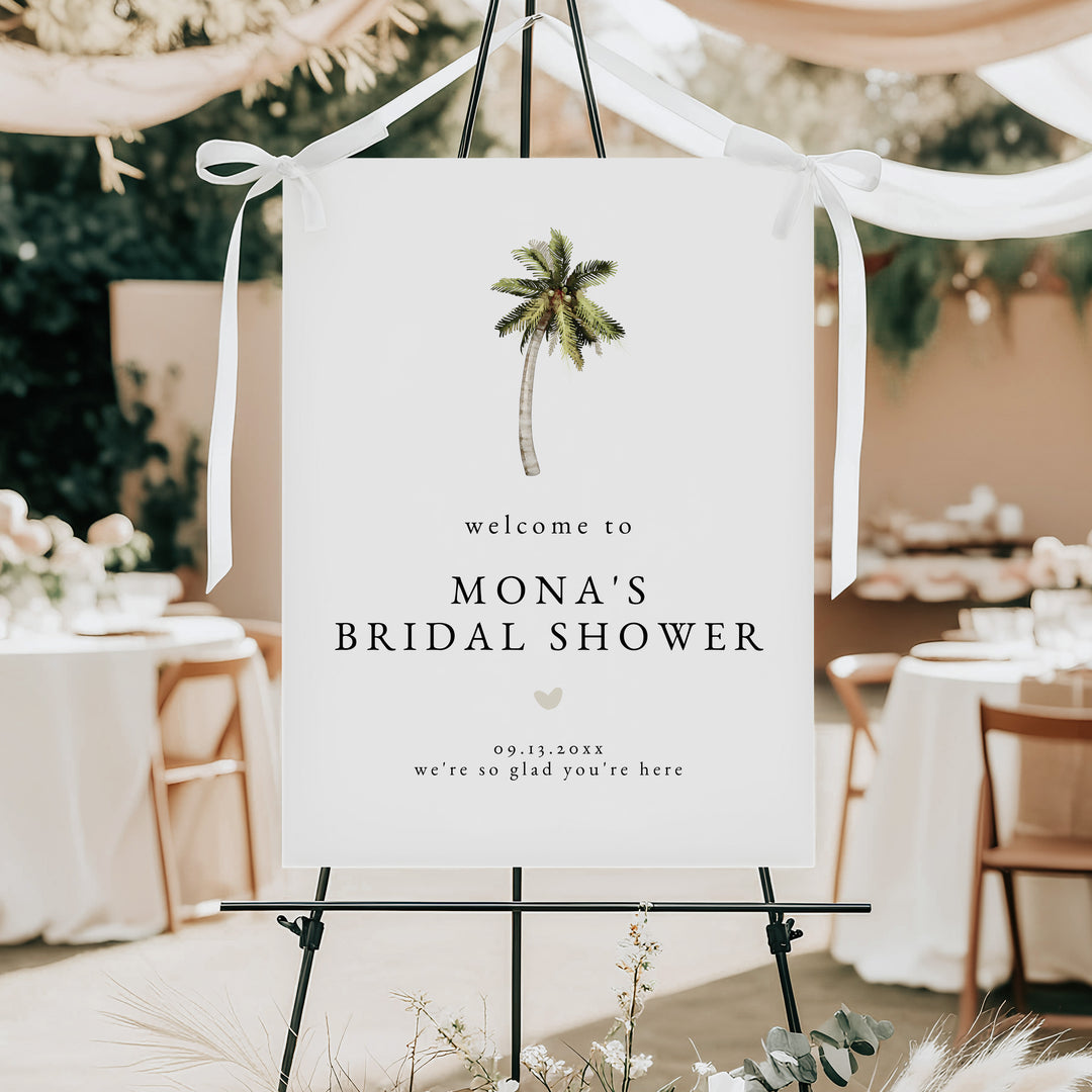 MONA Tropical Beach Bridal Shower Welcome Sign