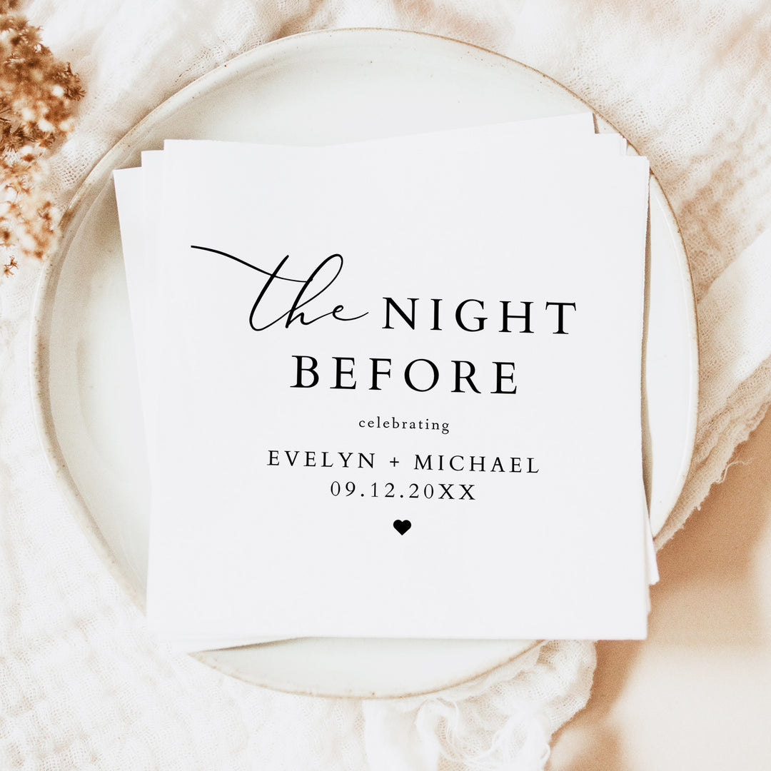 Evelyn The Night Before Wedding Rehearsal Dinner Napkins