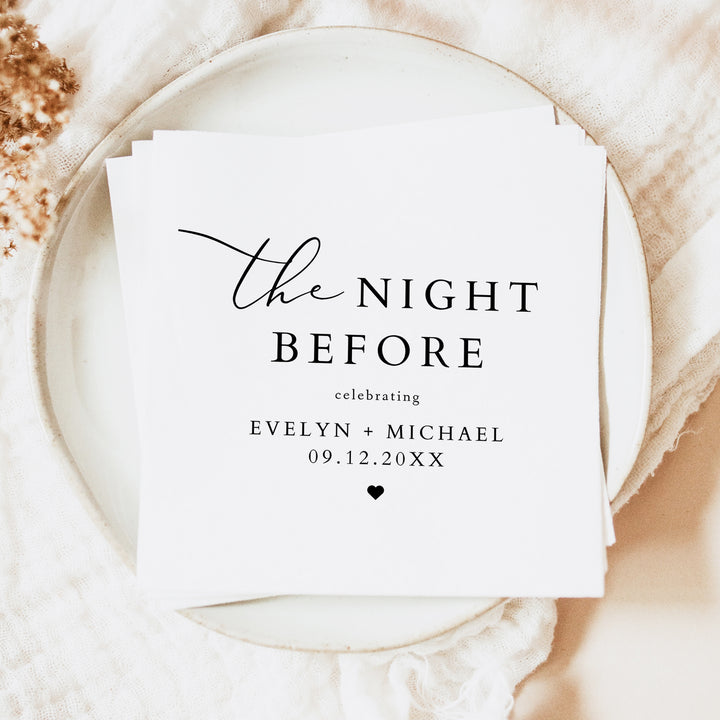 Evelyn The Night Before Wedding Rehearsal Dinner Napkins
