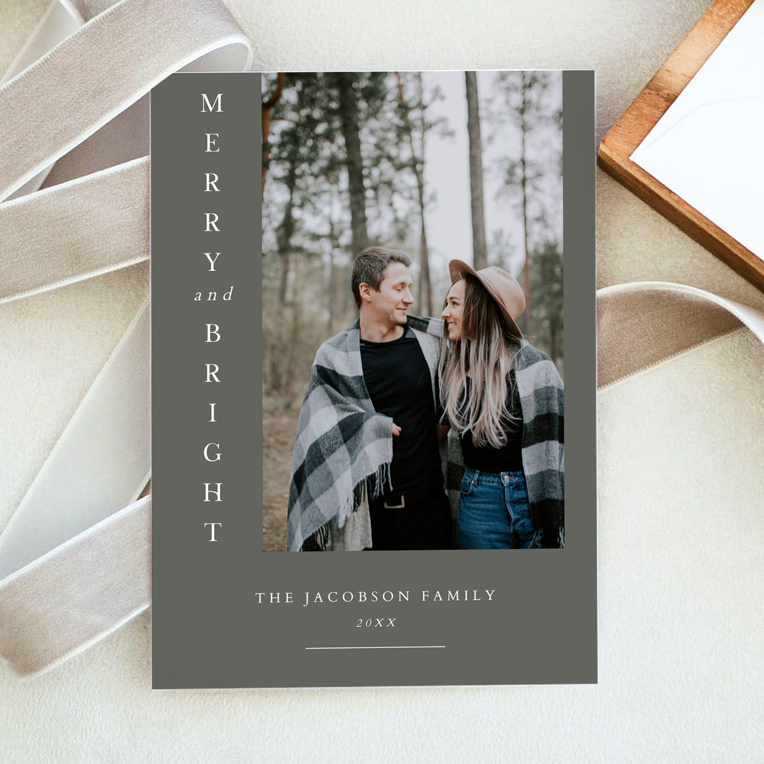 NINA Personalized Merry and Bright Photo Christmas Cards