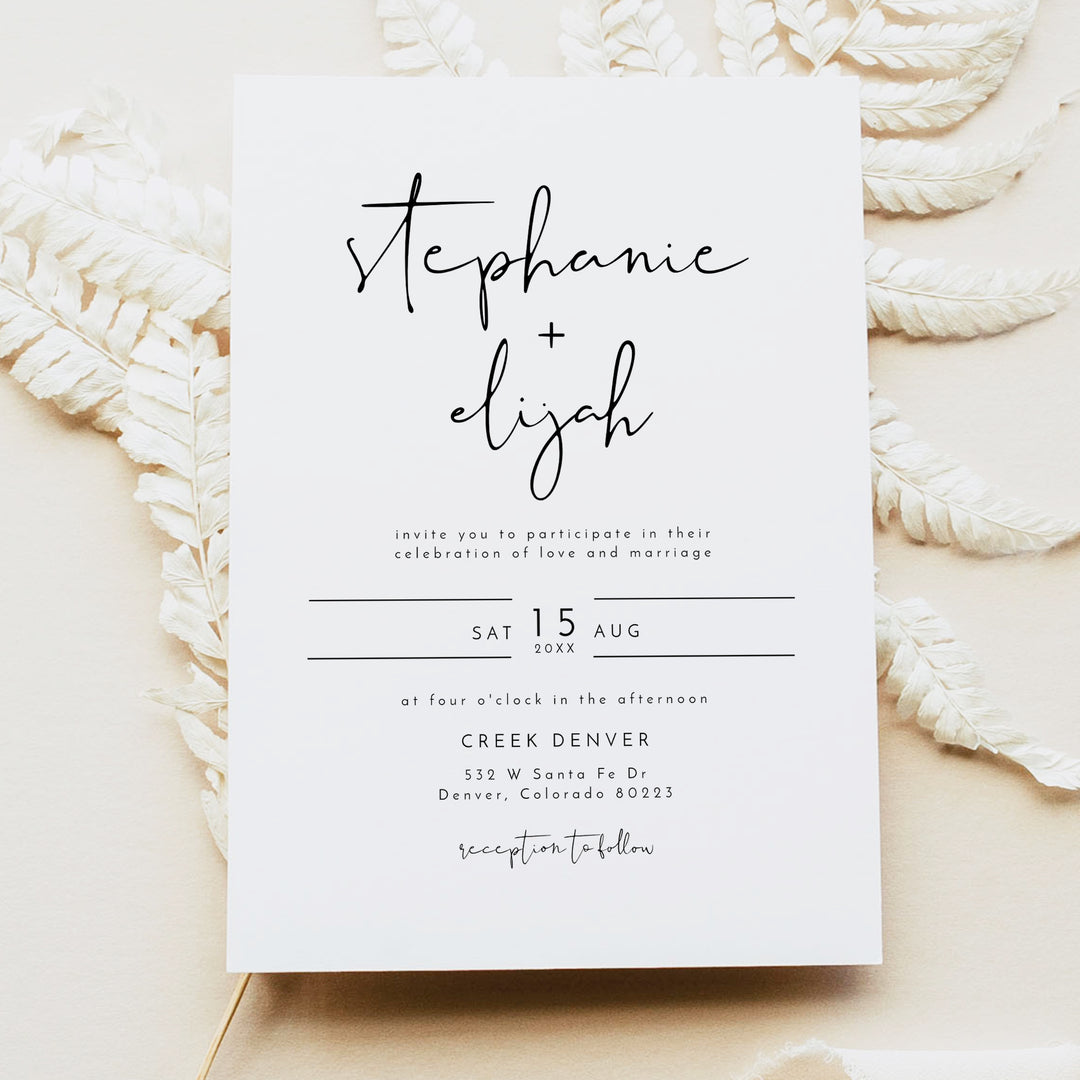 ADELLA Modern Minimalist Wedding Photo Invitation Suite