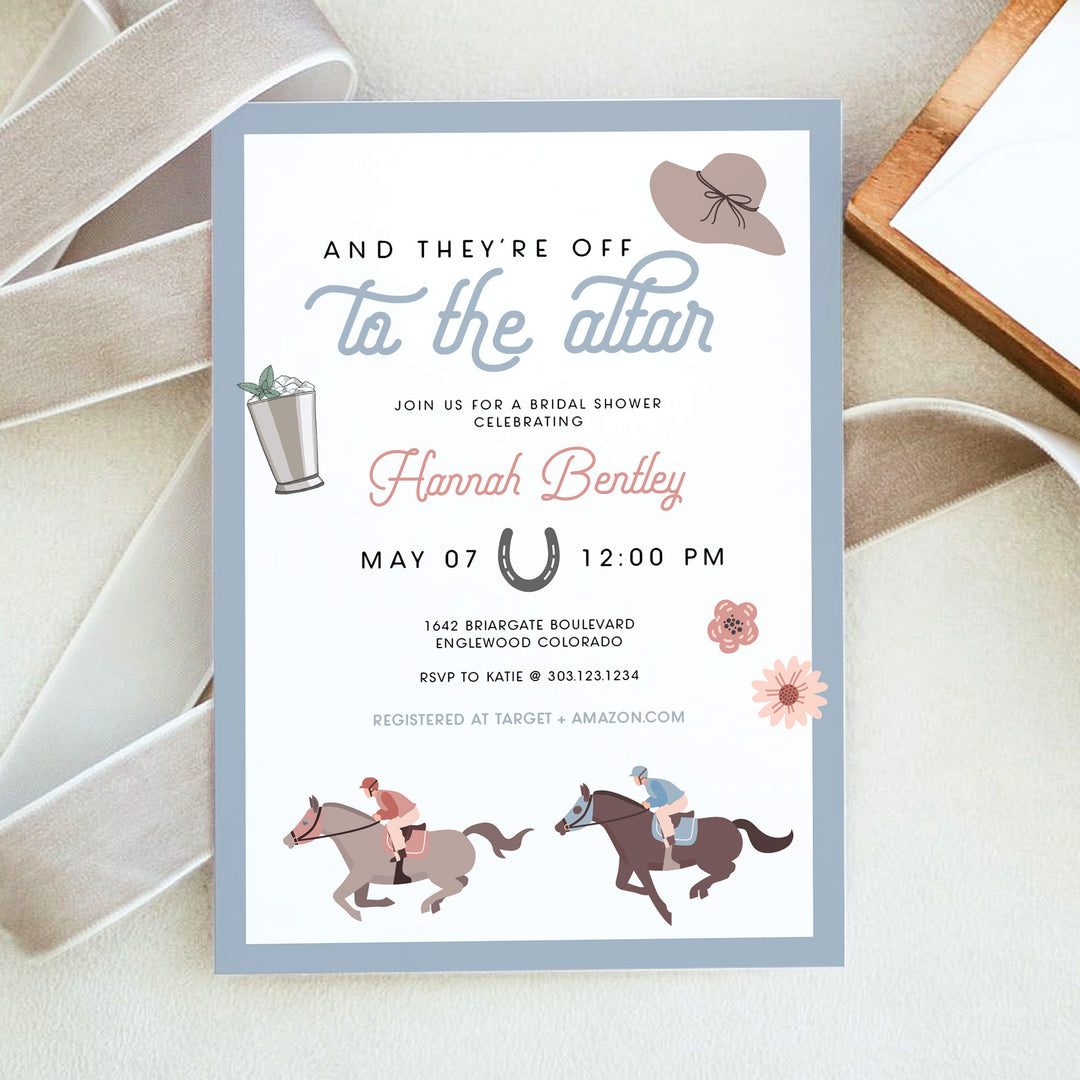 RODALIND Off To The Altar Horse Derby Bridal Shower Brunch Invitations
