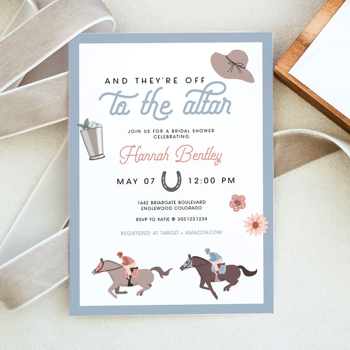 RODALIND Off To The Altar Horse Derby Bridal Shower Brunch Invitations