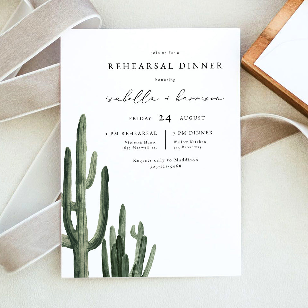 ELEANOR Rustic Boho Wedding Rehearsal Dinner Invitations