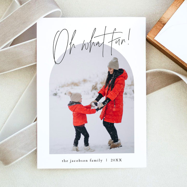 HARLOW Oh What Fun Family Holiday Photo Greeting Cards