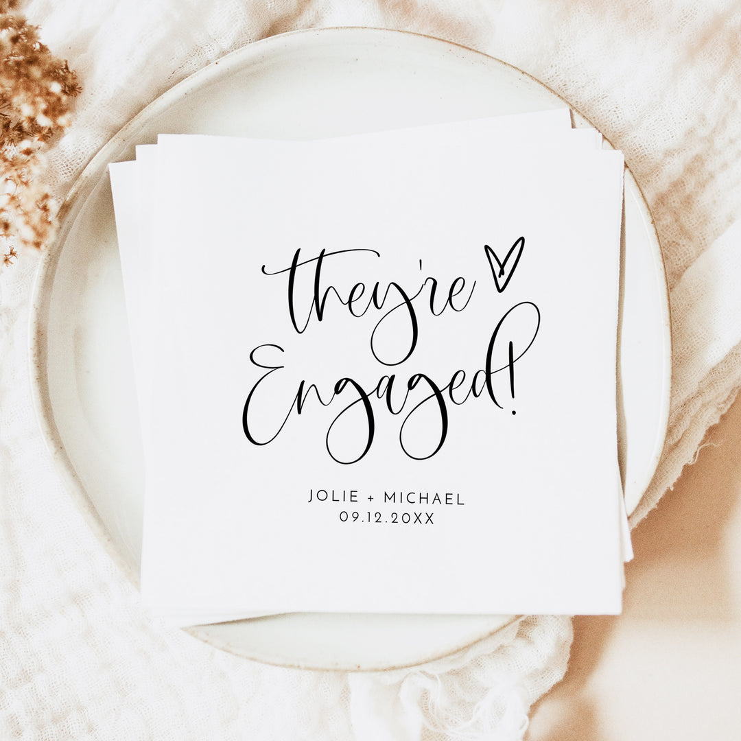 JOLIE They're Engaged Personalized Engagement Party Napkins