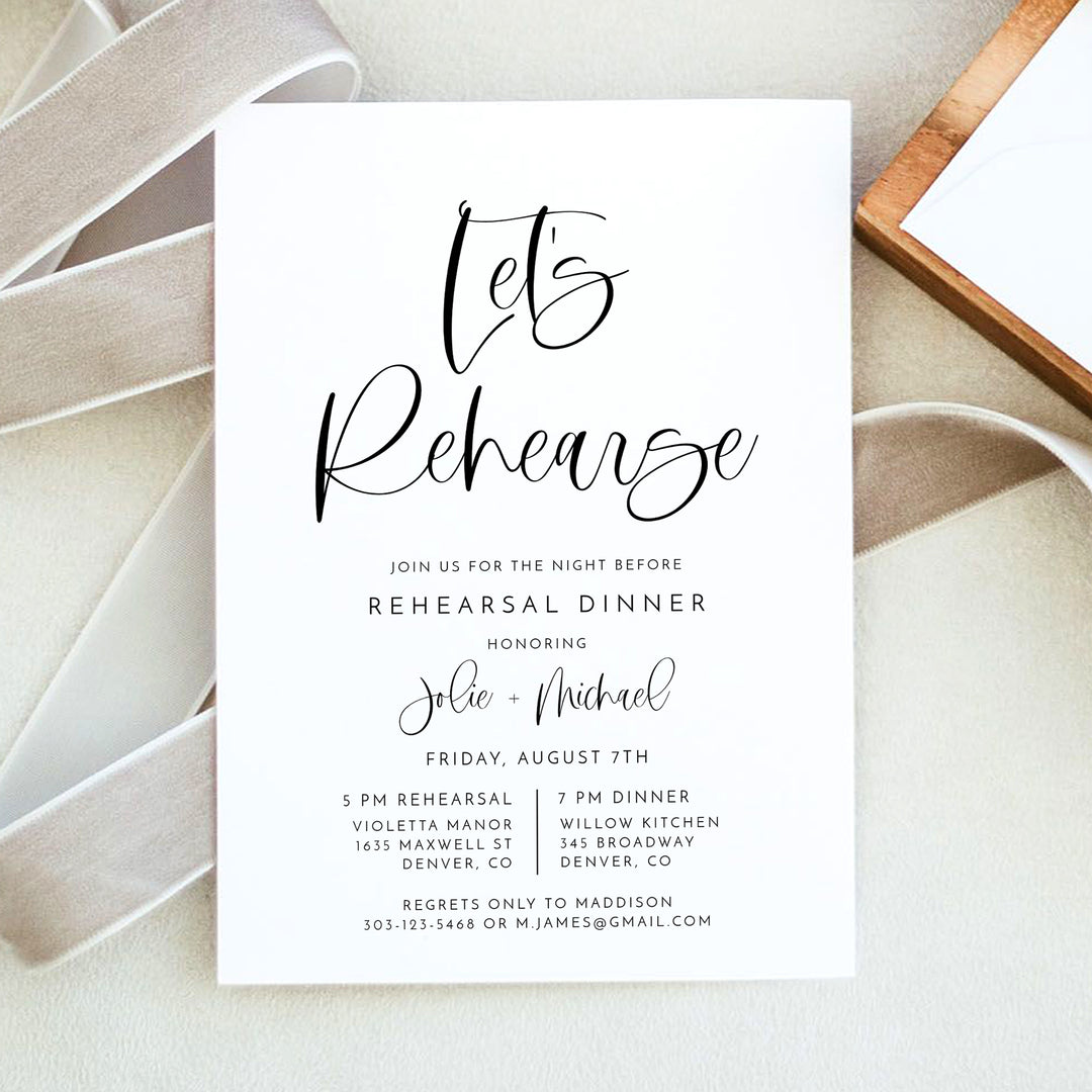 JOLIE Modern Rehearsal Dinner Invitation with Photo