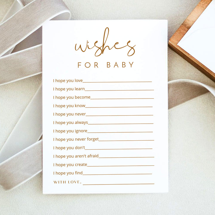 INDIE Wishes for Baby Gender Neutral Baby Shower Game Card