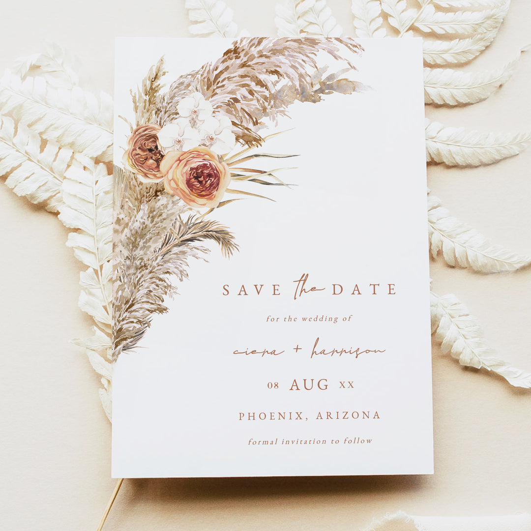 CIERA Autumn Terracotta Wedding Invitation Suite with Photo