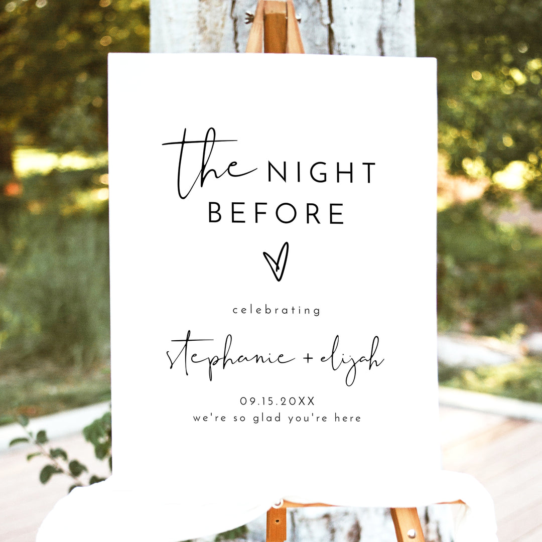 ADELLA The Night Before Boho Wedding Rehearsal Dinner Welcome Sign