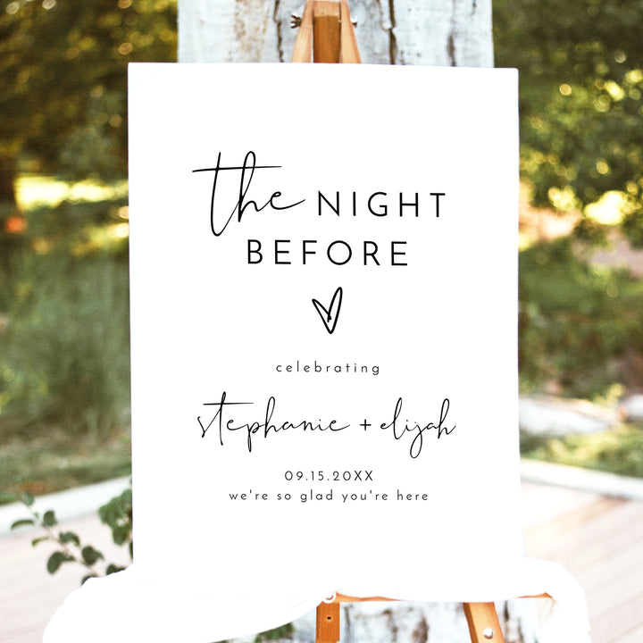ADELLA The Night Before Boho Wedding Rehearsal Dinner Welcome Sign