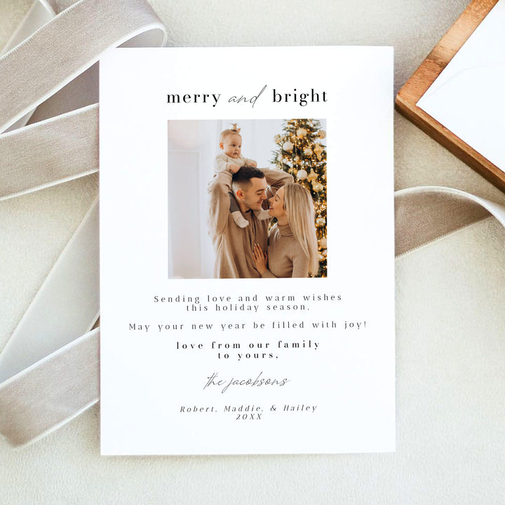 ALINA Merry and Bright Elegant Christmas Photo Cards