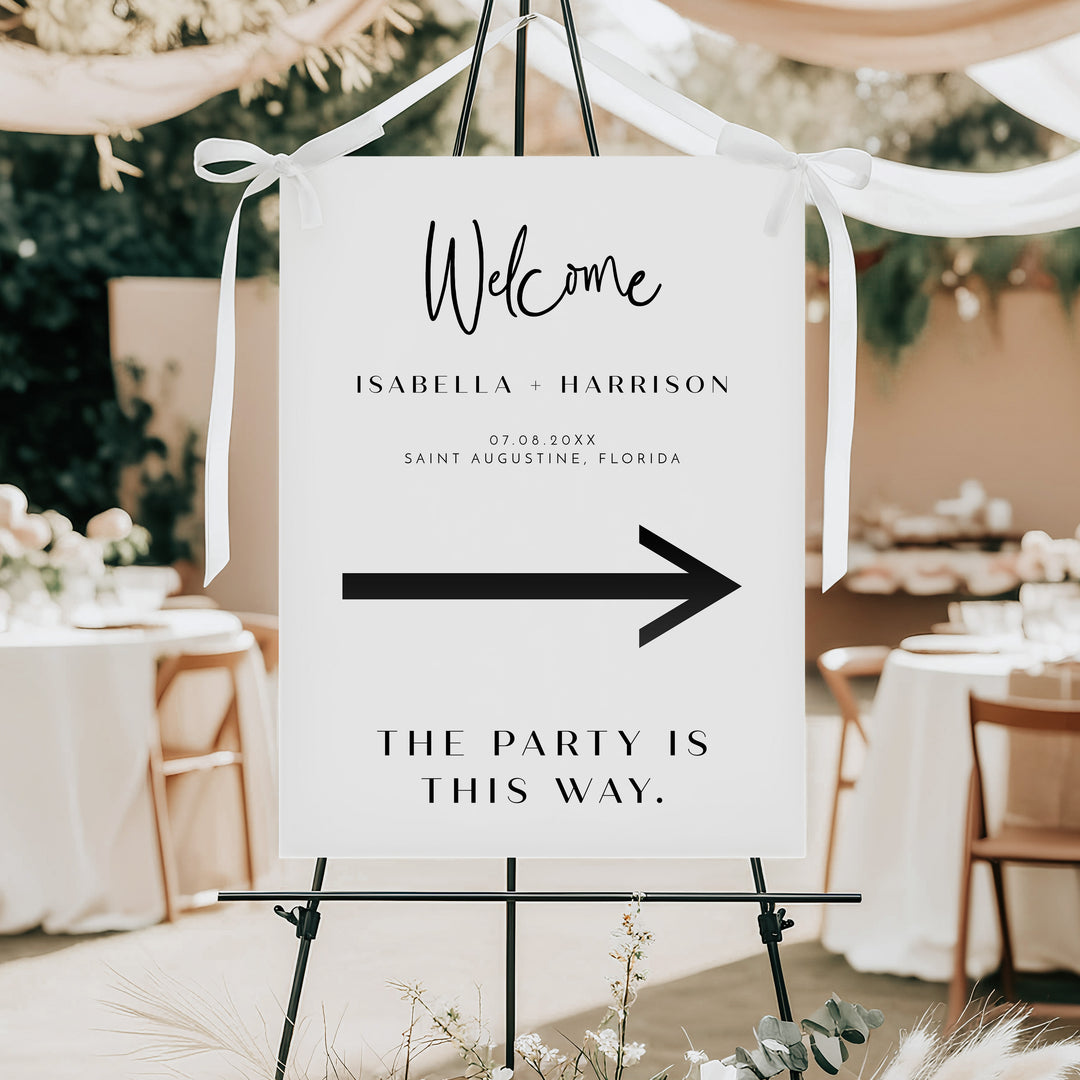WILLOW Modern Minimalist Wedding Direction Arrow Sign