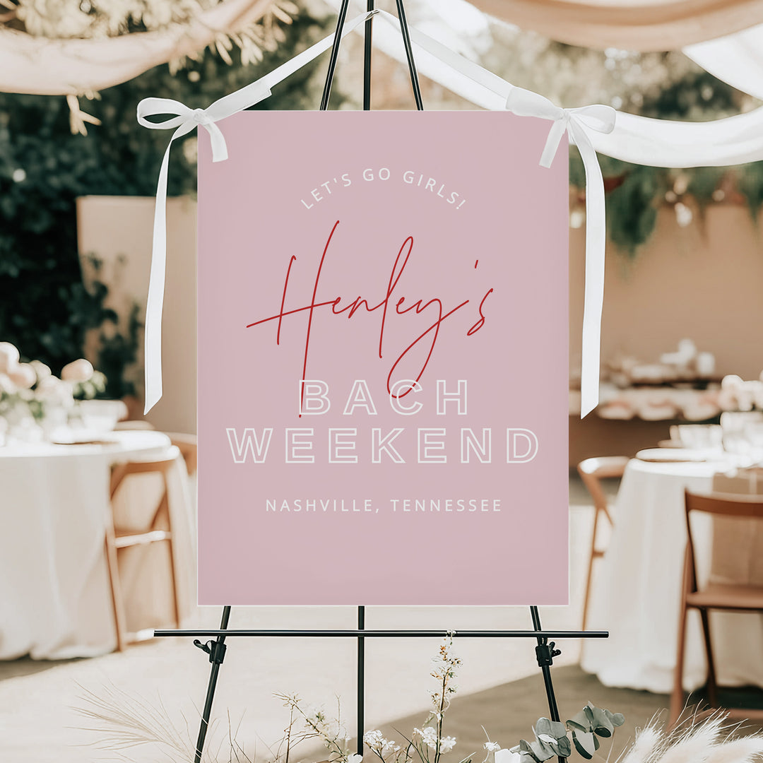 HENLEY Let's Go Girls Bachelorette Weekend Welcome Sign