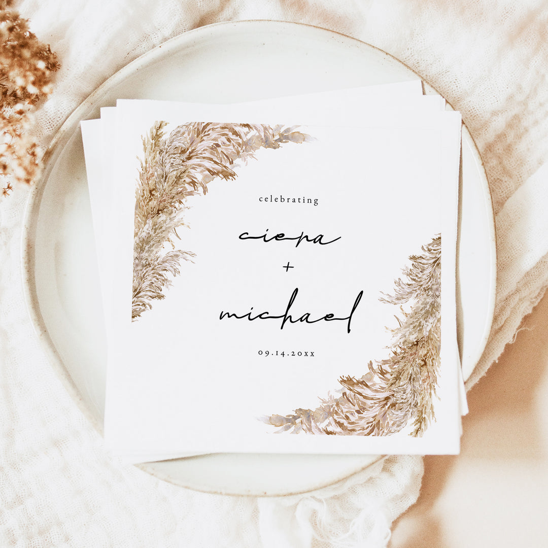 CIERA Personalized Boho Desert Wedding Napkins