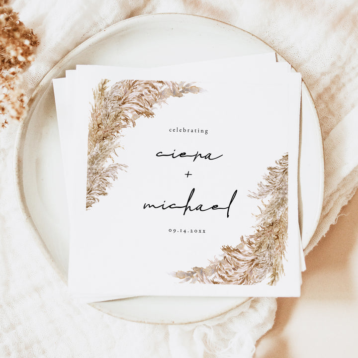 CIERA Personalized Boho Desert Wedding Napkins