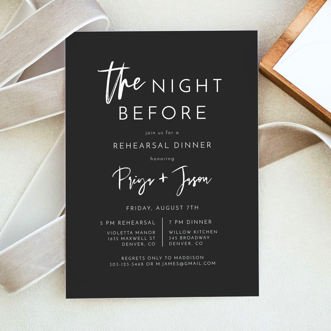 PRIYA The Night Before Wedding Rehearsal Dinner Invitation
