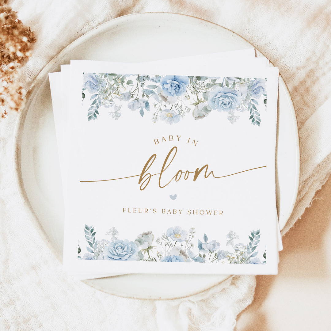 FLEUR Personalized Baby in Bloom Spring Floral Baby Shower Napkins