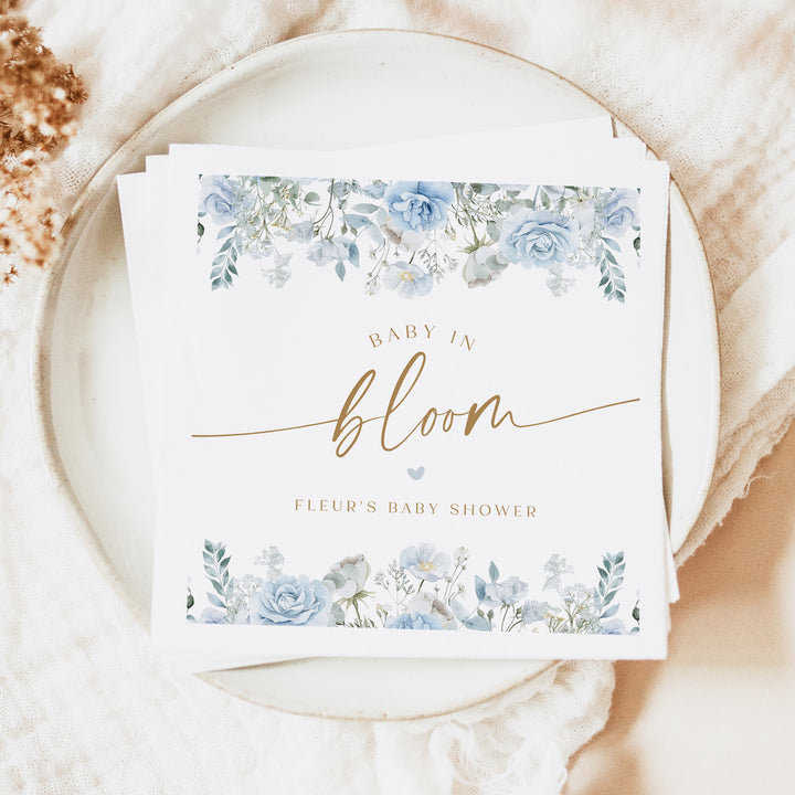 FLEUR Personalized Baby in Bloom Spring Floral Baby Shower Napkins