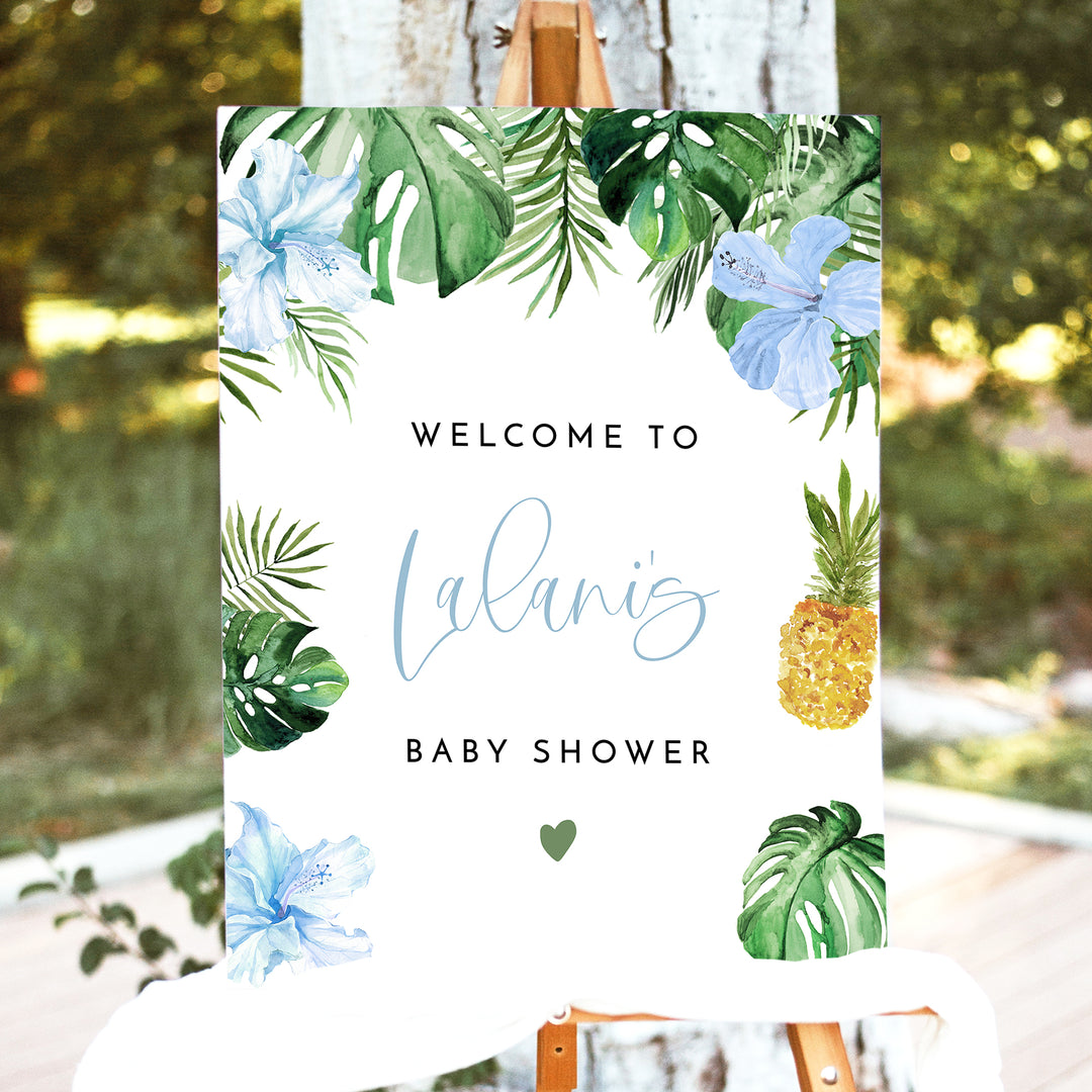 LALANI Hawaiian Luau Baby Shower Welcome Sign