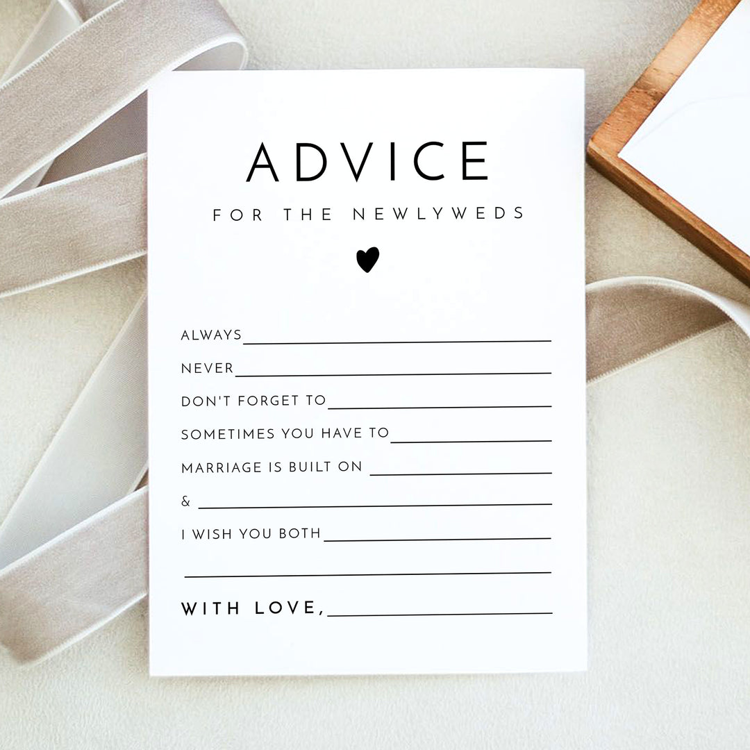 KENNEDY Advice for the Newlyweds Minimalist Wedding Advice Cards