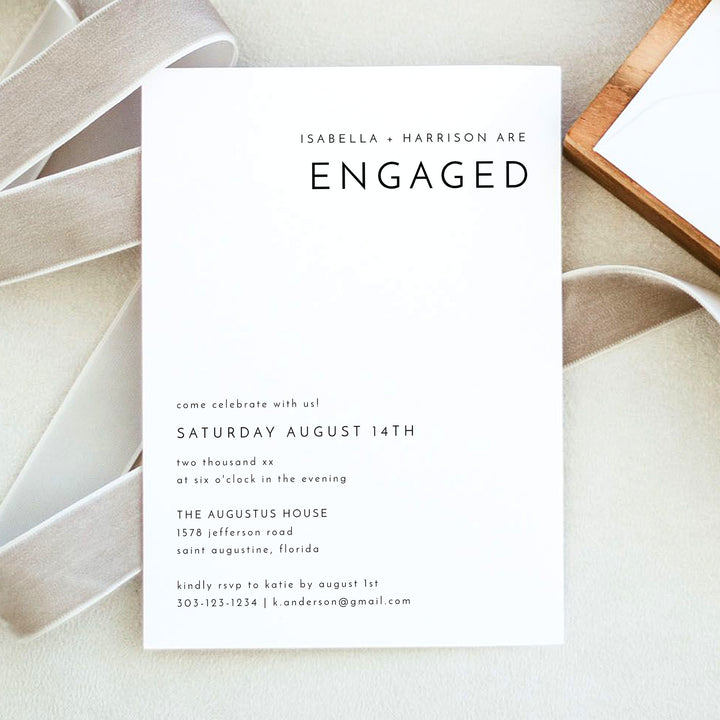 KENNEDY Elegant Luxury Engagement Party Invitations