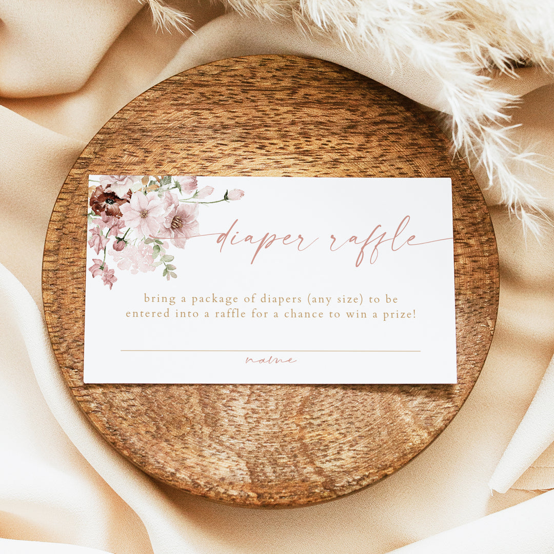 LUCY Sweet Baby Girl Boho Floral Baby Shower Invitation Suite