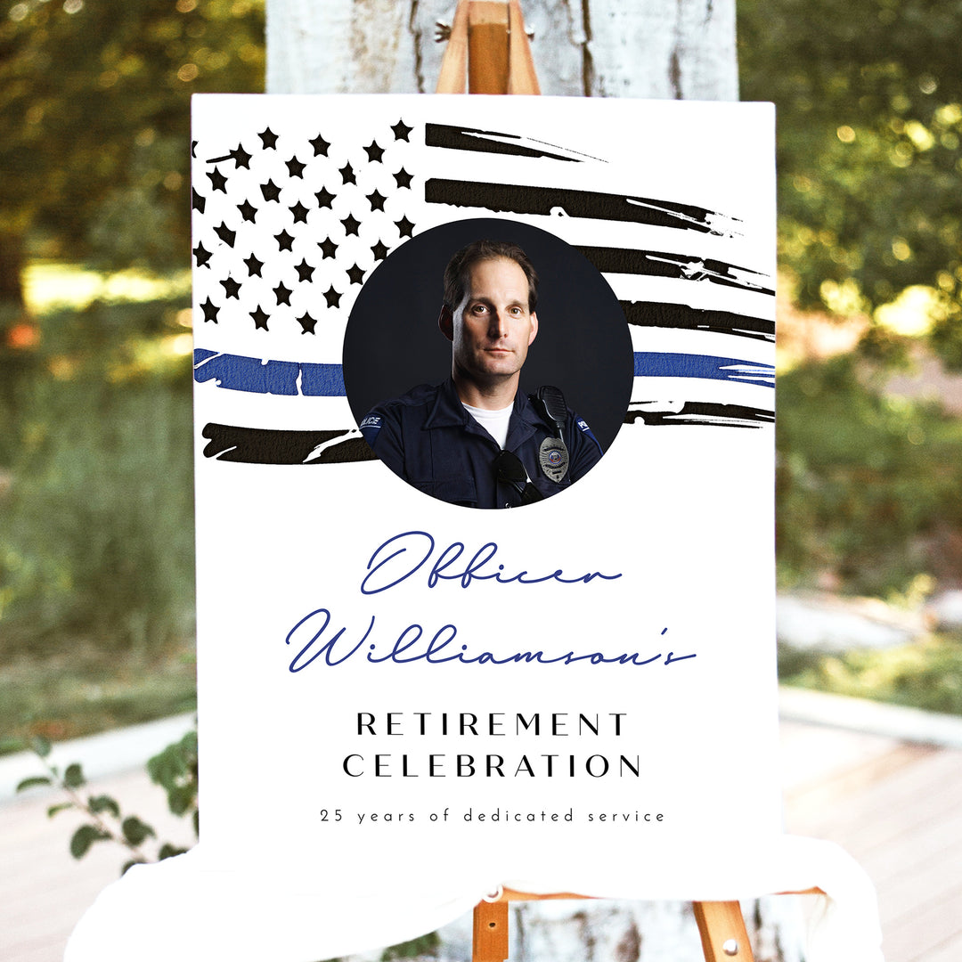 POLICE Retirement Party Welcome Sign with Photo