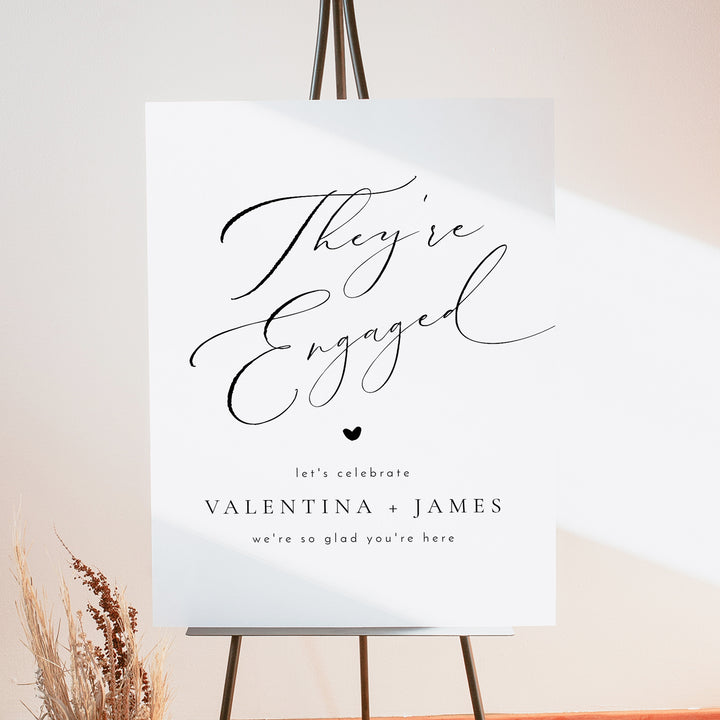 VALENTINA They're Engaged Engagement Party Welcome Sign