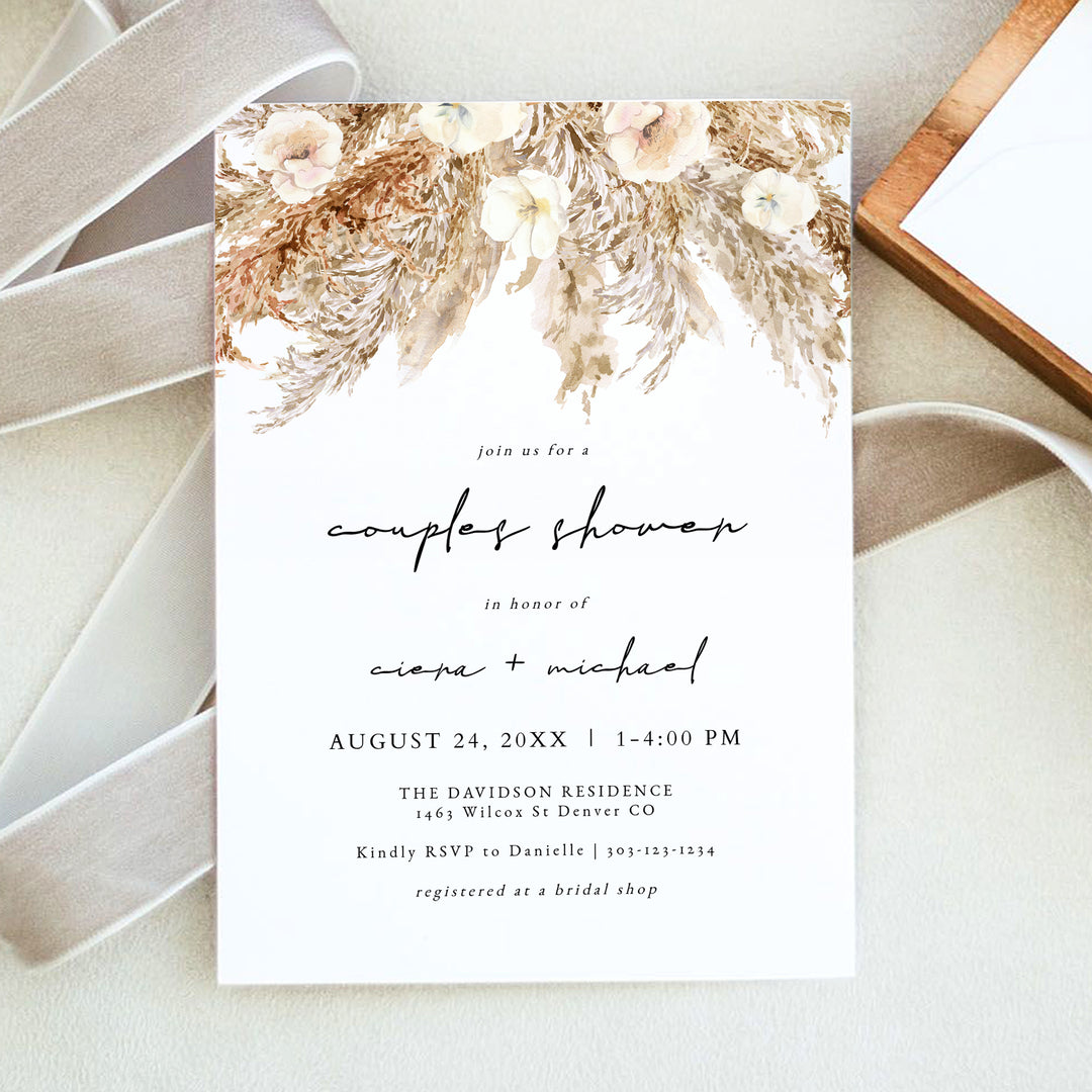 CIERA Rustic Fall Couples Wedding Shower Invitations