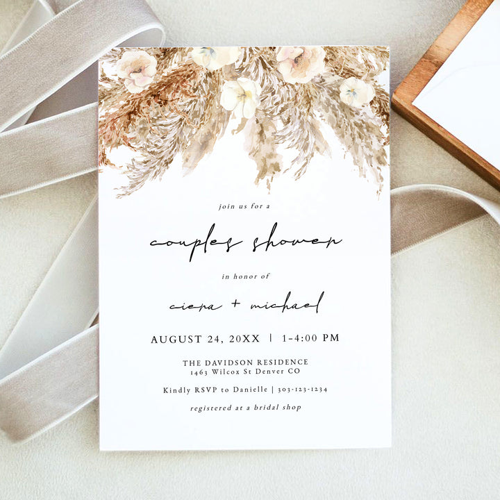 CIERA Rustic Fall Couples Wedding Shower Invitations