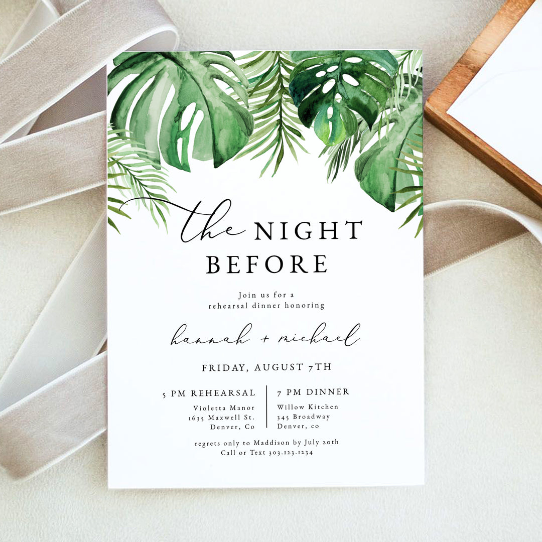 CORA The Night Before Tropical Rehearsal Dinner Invitation