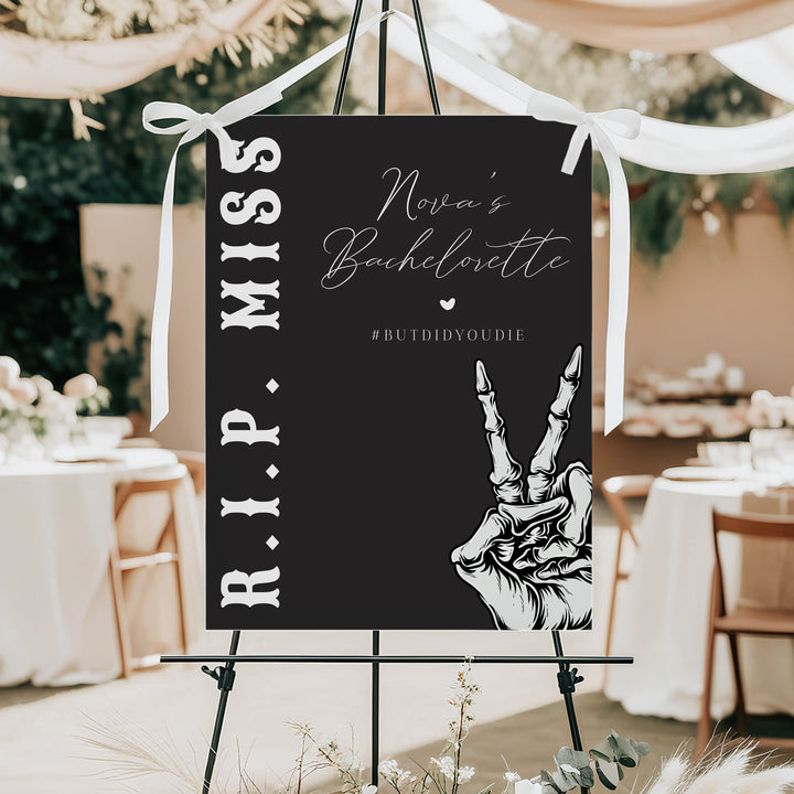 NOVA Skeleton Bride Halloween Bachelorette Welcome Sign