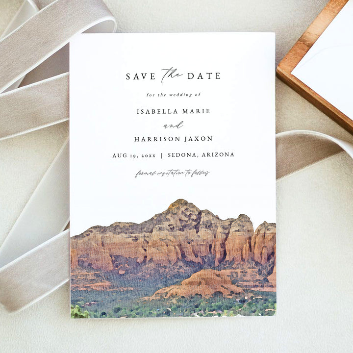 SEDONA Arizona Desert Wedding Save the Date Cards with Photo