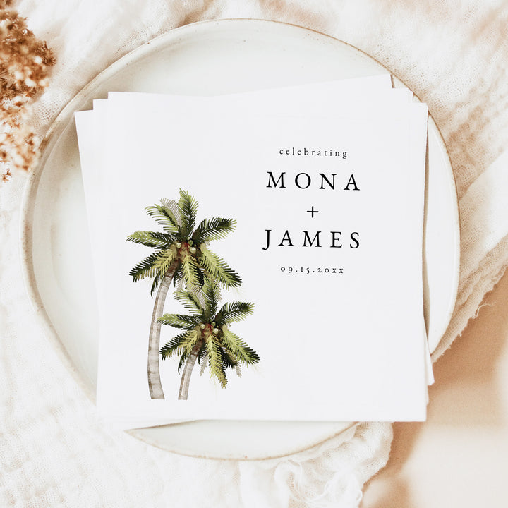 MONA Minimalist Tropical Island Wedding Napkins