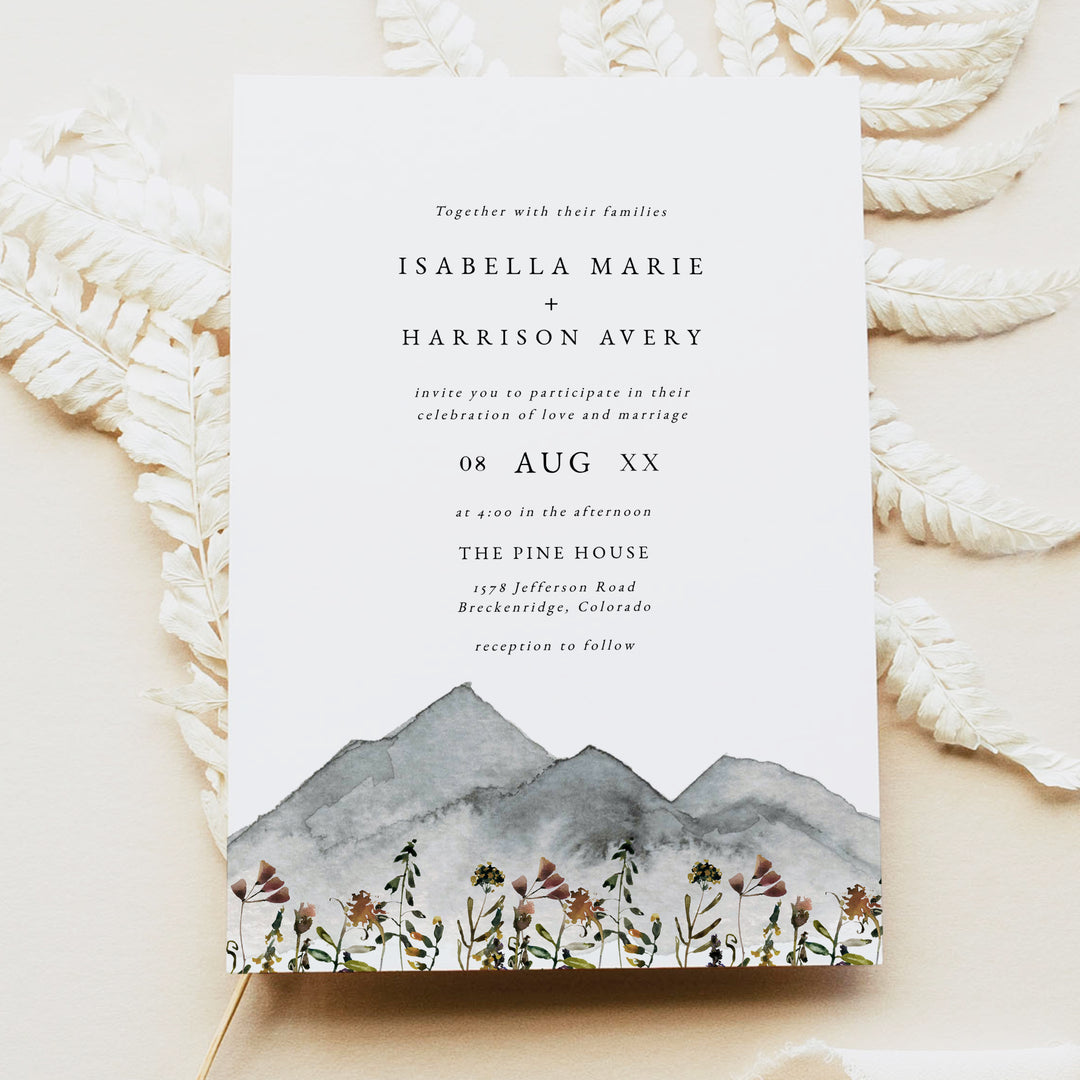 HEIDI Rustic Outdoor Wedding Invitation 3 Piece Suite