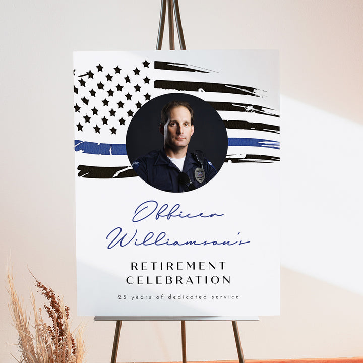POLICE Retirement Party Welcome Sign with Photo