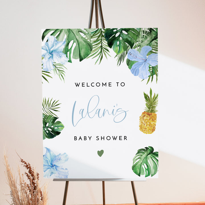 LALANI Hawaiian Luau Baby Shower Welcome Sign