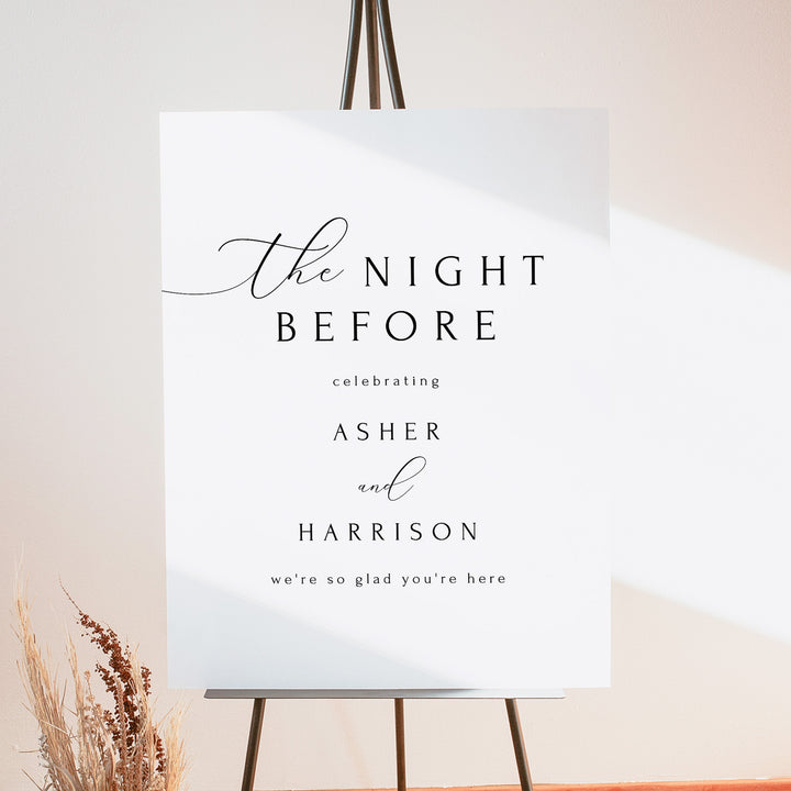 ASHER The Night Before Wedding Rehearsal Dinner Welcome Sign
