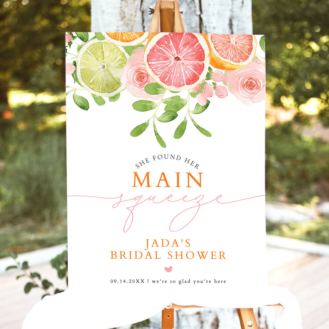JADA She Found Her Main Squeeze Summer Bridal Shower Welcome Sign