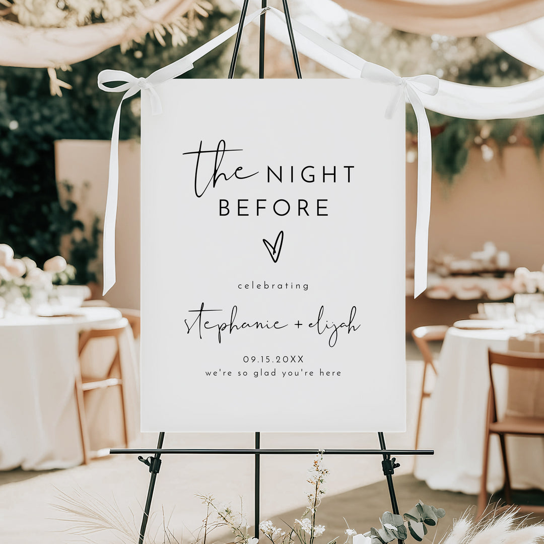 ADELLA The Night Before Boho Wedding Rehearsal Dinner Welcome Sign