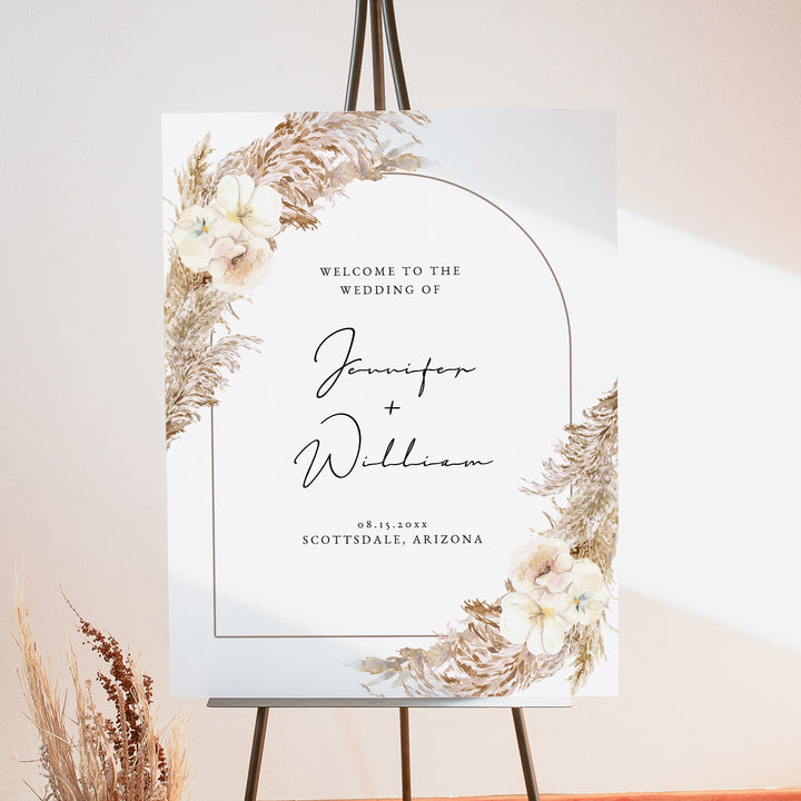 CIERA Fall Boho Arch Wedding Welcome Sign