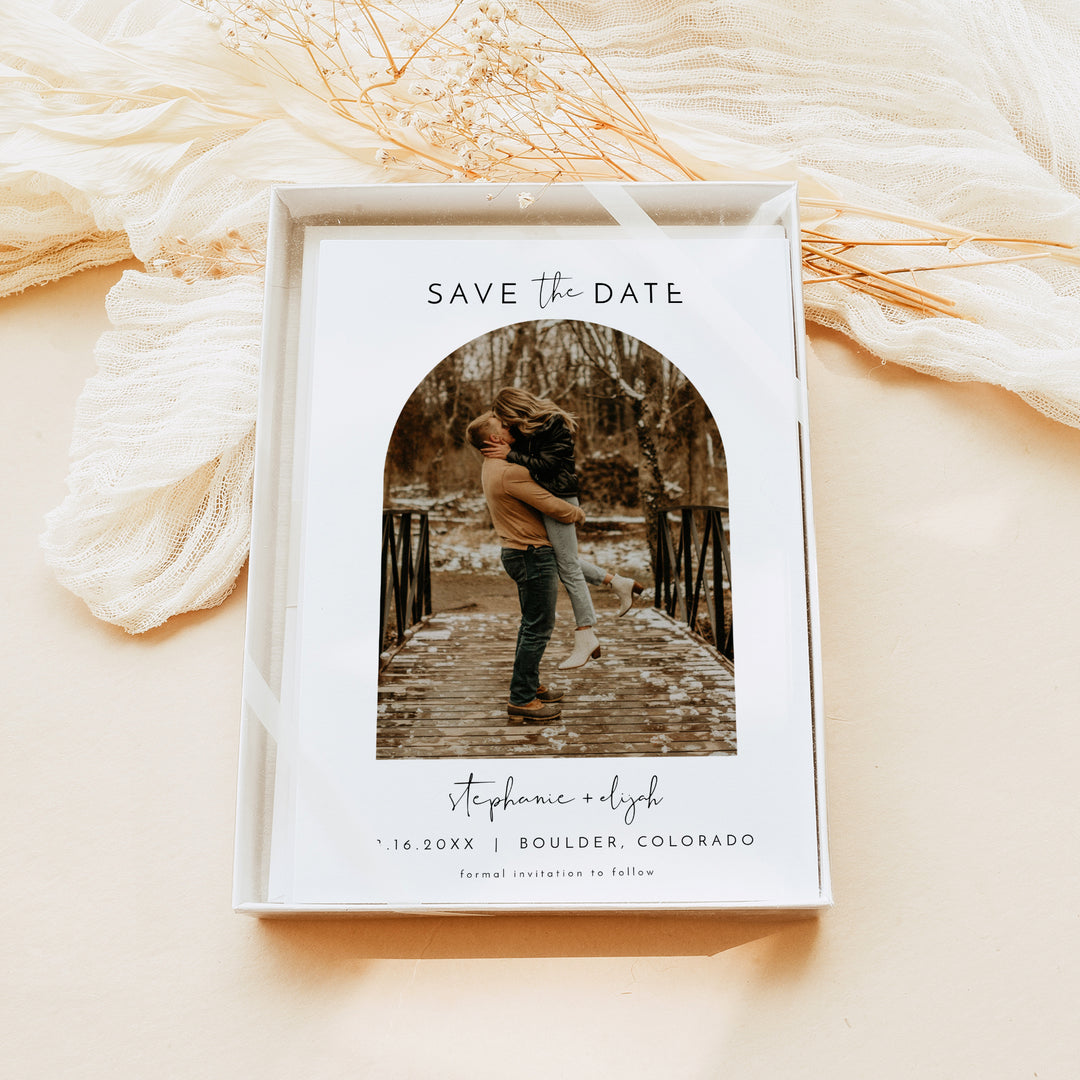 ADELLA Modern Minimalist Arch Photo Save the Date
