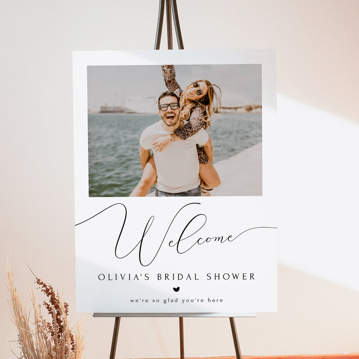 ASHER Personalized Bridal Shower Welcome Sign with Photo