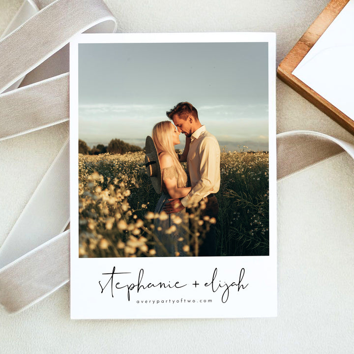 ADELLA Modern Minimalist Wedding Photo Invitation Suite