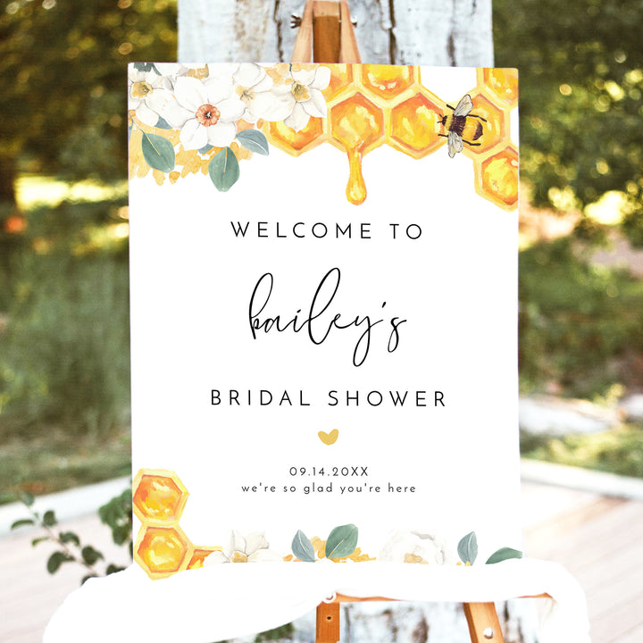 ROMY Rustic Honey Bee Themed Bridal Shower Welcome Sign