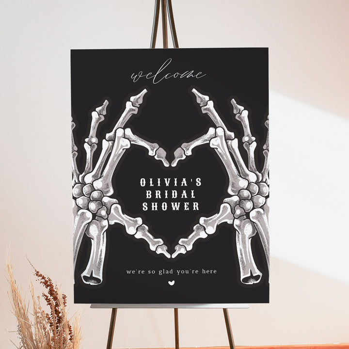 NOVA Moody Romantic Skeleton Bridal Shower Welcome Sign