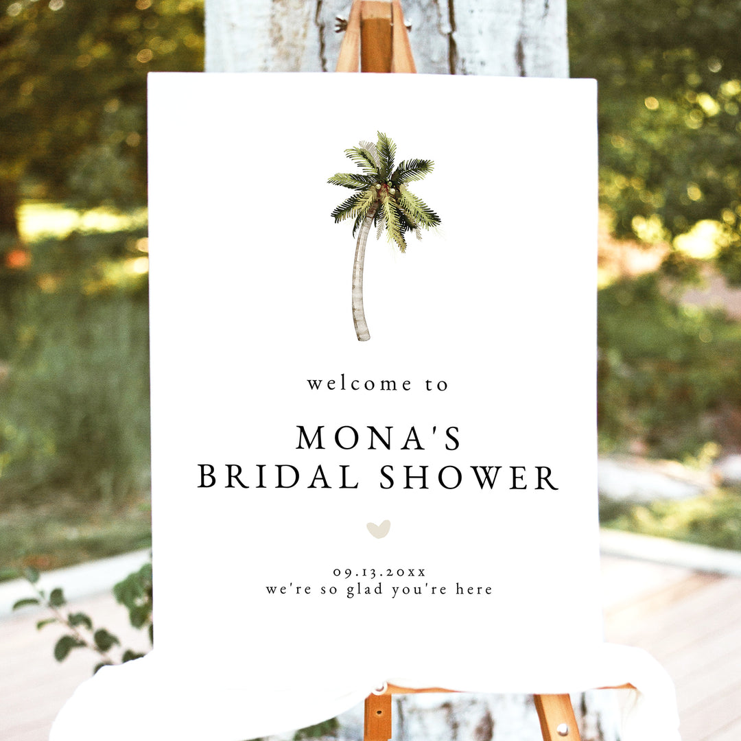 MONA Tropical Beach Bridal Shower Welcome Sign