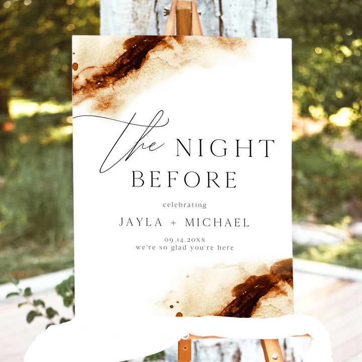JAYLA The Night Before Fall Wedding Rehearsal Dinner Welcome Sign