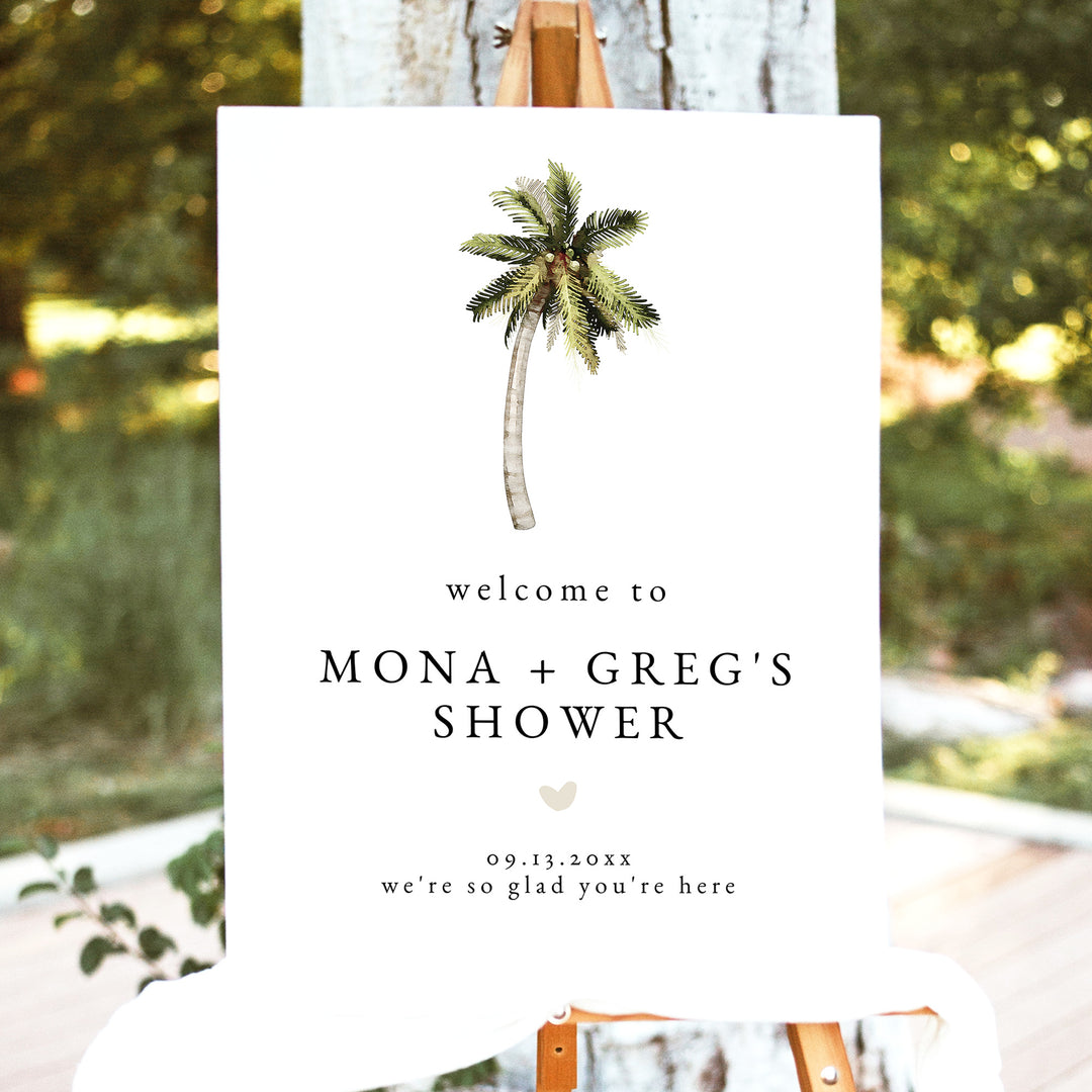 MONA Modern Tropical Couples Shower Welcome Sign
